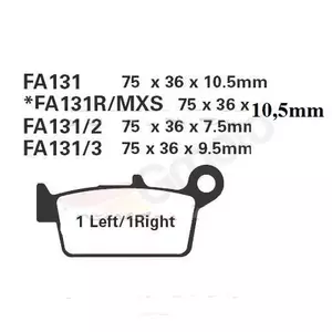 Plaquettes de frein EBC FA 131 R (2 pièces)-2