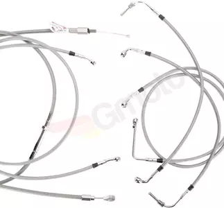 Sada ocelových opletených kabelů Burly Brand stříbrná - B30-1104