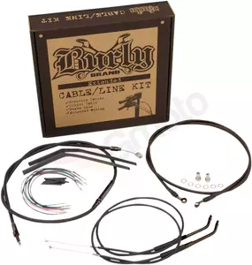 Комплект стоманени оплетени кабели Burly Brand Vinyl черен - B30-1146