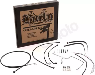 Staalomvlochten kabelset Burly Merk Vinyl zwart - B30-1168
