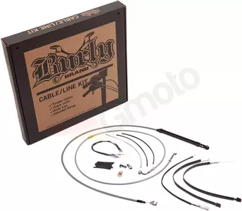 Staalomvlochten kabelset Burly Merk Vinyl zwart - B30-1251