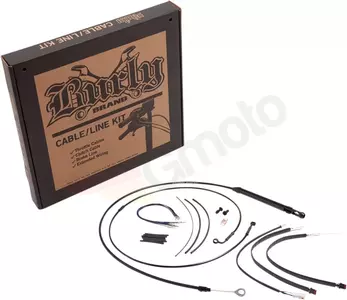 Súprava oceľových opletených káblov Burly Brand Vinyl čierna - B30-1263
