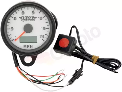Drag Specialties elektronisk speedometer hvid 2,4 tommer urskive - 21-6893BDSWNU