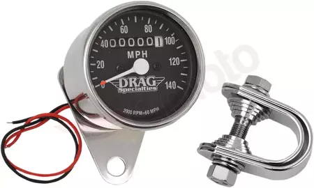 Drag Specialties 2,4-palčni kromirani merilnik hitrosti 2:1 - 21-6805DS1-BX15