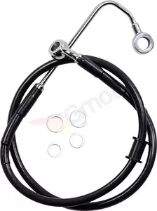 Drag Specialties stålflettede bremseledninger foran sort forlænget med 5 cm - 618300-2BLK