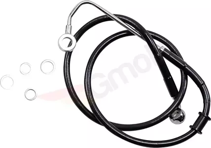 Drag Specialties стоманена оплетка на предните спирачни тръбопроводи, черна, удължена с 10 см - 618300-4BLK