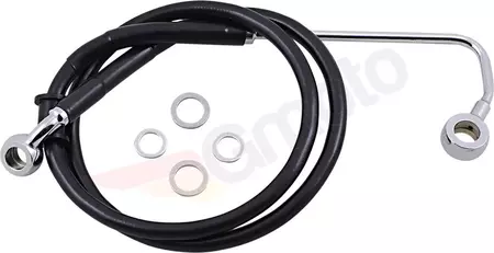 Drag Specialties stålflettede bremseslanger foran sort forlænget med 10 cm - 618302-4BLK