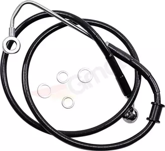 Drag Specialties stålflettede bremseslanger foran sort forlænget med 20 cm - 618300-8BLK