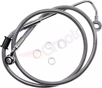 Drag Specialties stålflettede bremseslanger foran, transparent forlænget med 25 cm - 618300-10