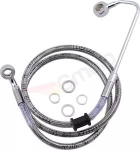 Drag Specialties stålflettede bremseslanger foran, transparent forlænget med 20 cm - 618302-8