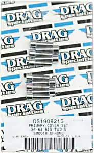 Parafusos cromados da tampa da caixa de velocidades principal da Drag Specialties com cabeça lisa - MK159S