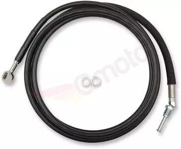 Cablu de ambreiaj din oțel împletitură Drag Specialties negru prelungit cu 25 cm - 51703-10BLK