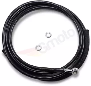 Cablu de ambreiaj din oțel împletitură Drag Specialties negru prelungit cu 10 cm - 51703-4BLK