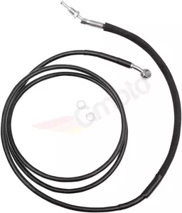 Cablu de ambreiaj din oțel împletitură Drag Specialties negru prelungit cu 15 cm - 51702-6BLK