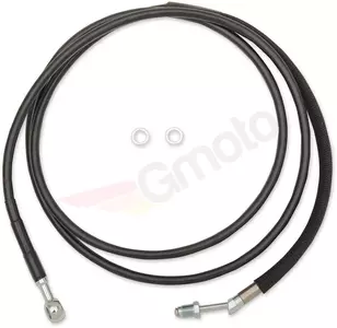 Cablu de ambreiaj din oțel împletitură Drag Specialties negru prelungit cu 15 cm - 51703-6BLK