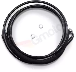 Cablu de ambreiaj din oțel împletitură Drag Specialties negru prelungit cu 20 cm - 51701-8BLK