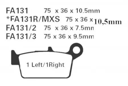 Bremsklötze Bremsbeläge EBC MXS 131 (2 Stück) - MXS131