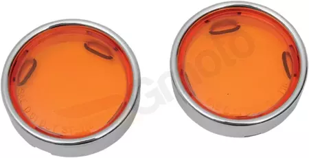 Drag Specialties chromově oranžové stínítko blinkru 2 ks. - 12-0224-LA