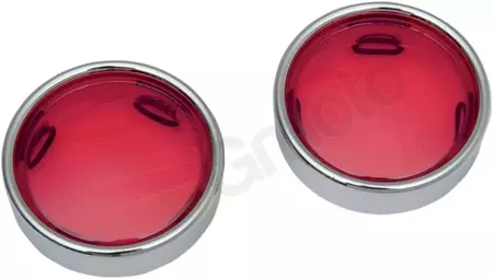 Drag Specialties chromované červené stínítko blinkrů 2 ks.-1