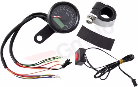 Elektronischer Tachometer 1-7/8 Zoll Drag Specialties mini schwarz 220 km/h - 77902K