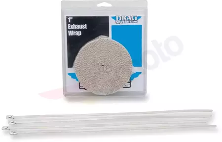 Drag Specialties 25,4 mm 7,6 m witte thermische tape voor uitlaatbochten - 525-2002-D