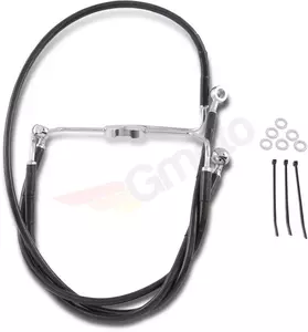 Drag Specialties stålflettede bremseslanger foran sort forlænget med 25 cm - 644410-10BLK