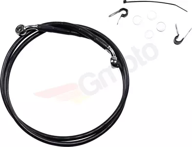 Drag Specialties stålflettede bremseslanger foran sort forlænget med 25 cm - 660310-10BLK