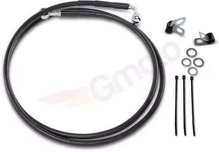 Drag Specialties стоманена оплетка на предните спирачни тръбопроводи, черна, удължена с 25 см - 640115-10BLK