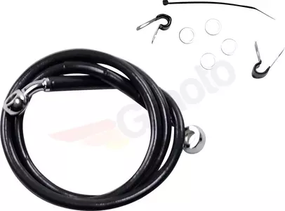 Drag Specialties stålflettede bremseledninger foran sort forlænget med 5 cm - 660310-2BLK