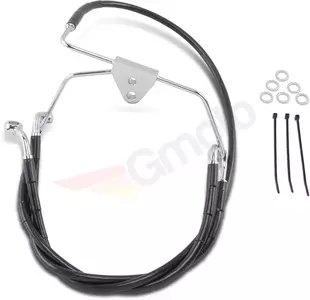 Drag Specialties stålflettede bremseslanger foran sort forlænget med 10 cm - 660411-4BLK