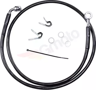 Drag Specialties stålflettede bremseslanger foran sort forlænget med 10 cm - 660313-4BLK