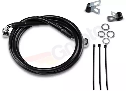 Drag Specialties Stahlflex-Bremsleitungen vorne schwarz um 10 cm verlängert - 640210-4BLK