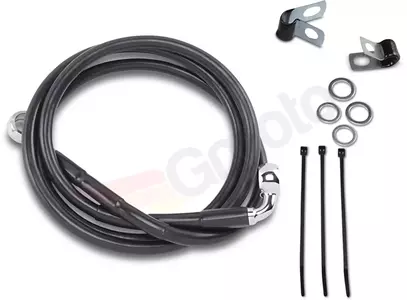 Drag Specialties ocelové opletené přední brzdové vedení černé prodloužené o 15 cm - 640113-6BLK