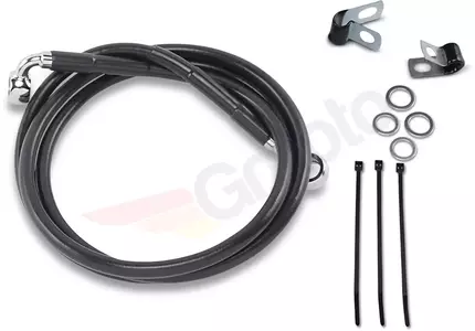 Drag Specialties Stahlflex-Bremsleitungen vorne schwarz um 20 cm verlängert - 640210-8BLK
