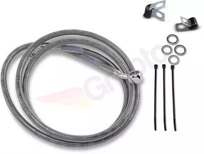 Drag Specialties staalomvlochten remslangen voor, transparant verlengd met 25 cm - 640210-10