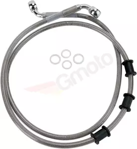 Drag Specialties stålflettede bremseslanger foran, transparent forlænget med 5 cm - 680219-2