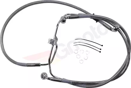 Drag Specialties stålflettede bremseslanger foran, transparent forlænget med 5 cm - 660325-2