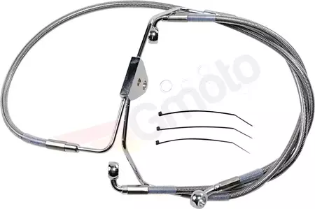 Drag Specialties oceľové opletené predné brzdové hadice, priehľadné predĺžené o 10 cm - 620085-4