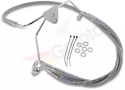 Drag Specialties oceľové opletené predné brzdové hadice, priehľadné predĺžené o 10 cm - 660411-4