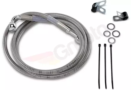 Drag Specialties staalomvlochten remslangen voor, transparant verlengd met 10 cm - 640115-4