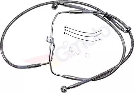 Drag Specialties stålflätade främre bromsslangar, transparent förlängda med 10 cm - 660325-4