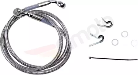 Drag Specialties staalomvlochten remslangen voor, transparant verlengd met 15 cm - 660310-6