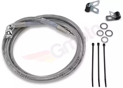 Drag Specialties staalomvlochten remslangen voor, transparant verlengd met 15 cm - 640115-6