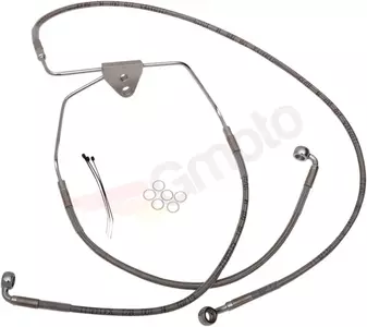 Drag Specialties stålflettede bremseslanger foran, transparent forlænget med 20 cm - 620085-8