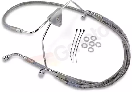 Drag Specialties oceľové opletené predné brzdové hadice, priehľadné predĺžené o 20 cm - 660411-8