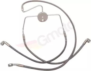Drag Specialties stålflettede bremseslanger foran, transparent forlænget med 20 cm - 644410-8