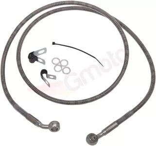 Drag Specialties stålflettede bremseslanger foran, transparent forlænget med 20 cm - 660310-8