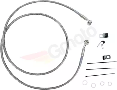 Drag Specialties staalomvlochten remslangen voor, transparant verlengd met 20 cm - 660214-8