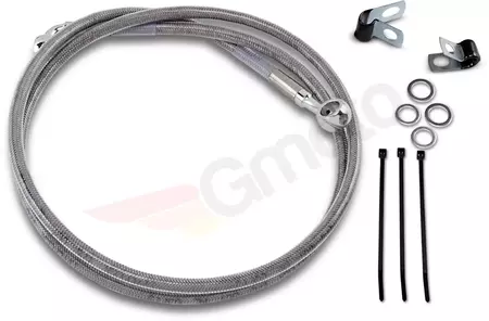 Drag Specialties staalomvlochten remslangen voor, transparant verlengd met 20 cm - 640113-8