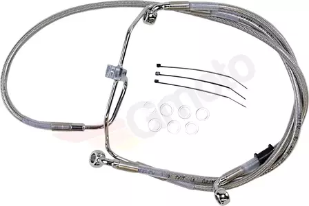 Drag Specialties staalomvlochten remslangen voor, transparant verlengd met 20 cm - 660325-8